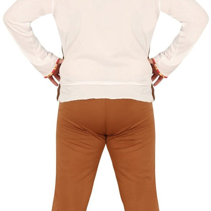 Hippie 60S Kostuum Bruin Wit Heren van Fiestas Guirca koop je bij Partywinkel