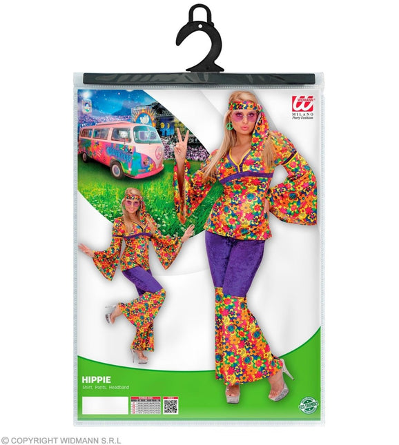 Hippie 60S Kostuum Dames Fluweel van Widmann koop je bij Partywinkel