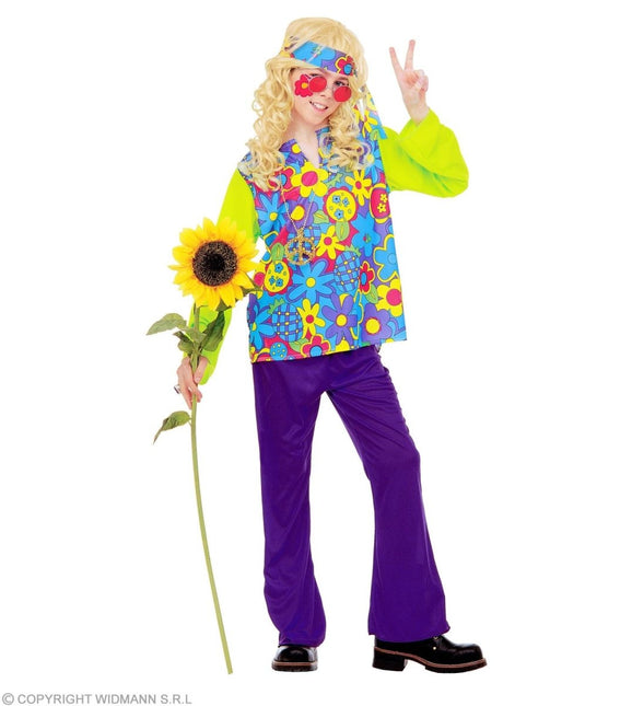Hippie 60S Kostuum Jongen Bloemen van Widmann koop je bij Partywinkel