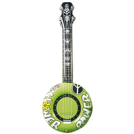 Hippie 60S Nep Banjo Groen Opblaasbaar 1m van Widmann koop je bij Partywinkel