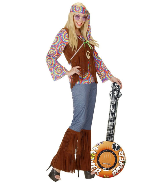 Hippie 60S Nep Banjo Oranje Opblaasbaar 1m van Widmann koop je bij Partywinkel