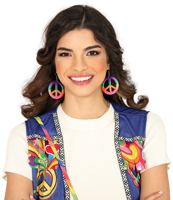 Hippie 60S Oorbellen van Fiestas Guirca koop je bij Partywinkel
