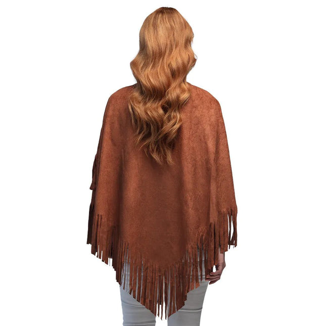 Hippie 60S Poncho Bruin van Boland koop je bij Partywinkel