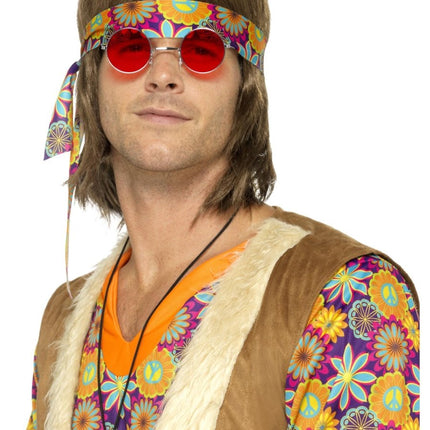 Hippie Bril Rood van Smiffys koop je bij Partywinkel