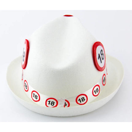 Hoed 18 Jaar Verkeersbord van Folat koop je bij Partywinkel