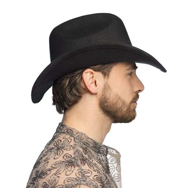 Hoed cowboy Jamie zwart van Boland koop je bij Partywinkel