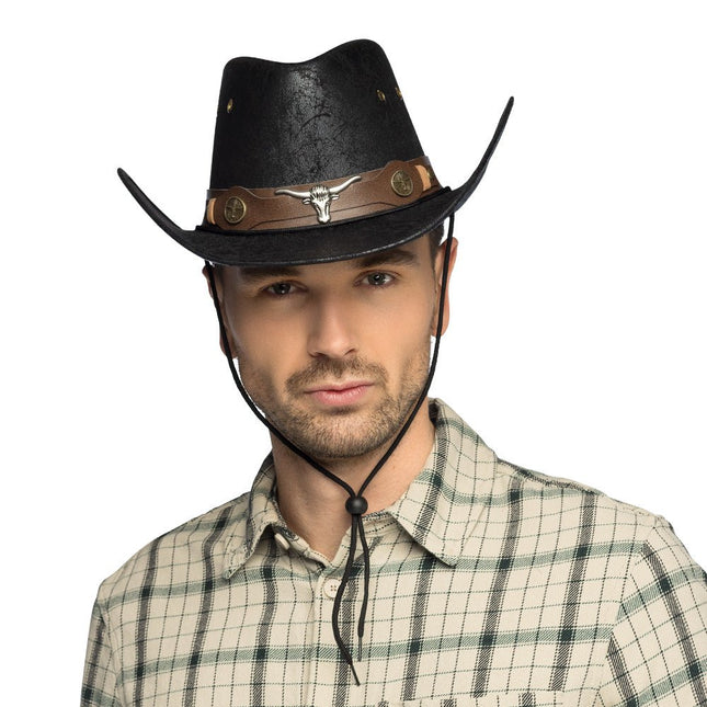 Hoed cowboy Wyatt deluxe van Boland koop je bij Partywinkel