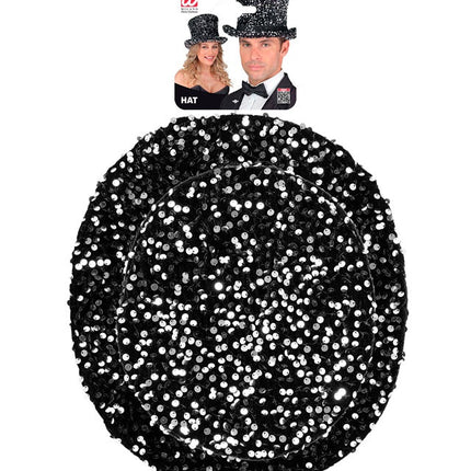 Hoge Hoed Pailletten Zwart/Zilver van Widmann koop je bij Partywinkel