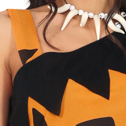 Holbewoner Jurk Zwart Oranje Dames van Fiestas Guirca koop je bij Partywinkel