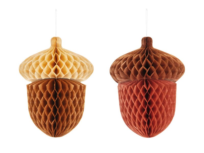 Honeycomb Acorns, 27cm, mix van Partydeco koop je bij Partywinkel