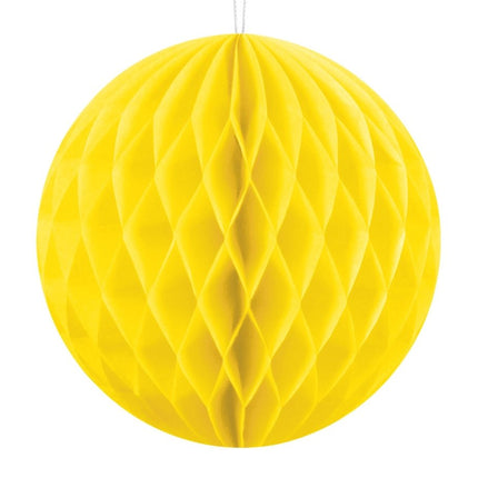 Honeycomb Bal Geel 10cm van Partydeco koop je bij Partywinkel