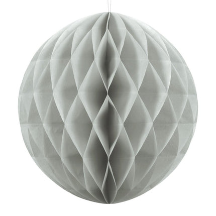 Honeycomb Bal Lichtgrijs 20cm van Partydeco koop je bij Partywinkel