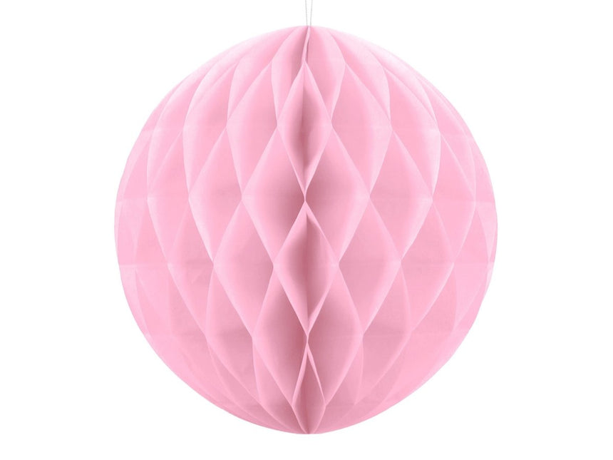 Honeycomb Bal Lichtroze 30cm van Partydeco koop je bij Partywinkel