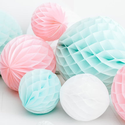 Honeycomb Bal Mintgroen 40cm van Partydeco koop je bij Partywinkel