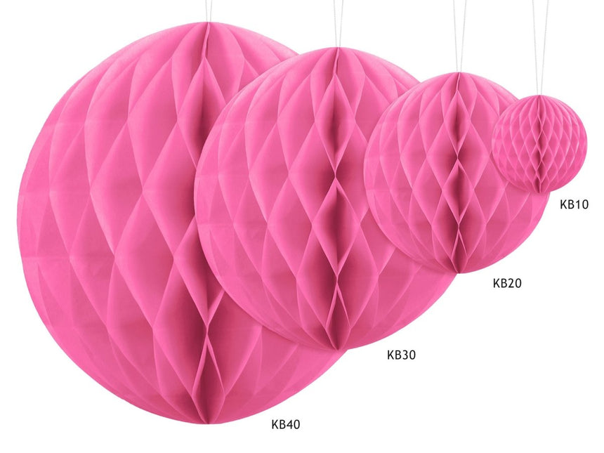 Honeycomb Bal Roze 10cm van Partydeco koop je bij Partywinkel