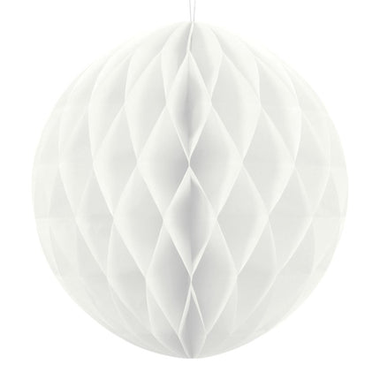 Honeycomb Bal Wit 40cm van Partydeco koop je bij Partywinkel