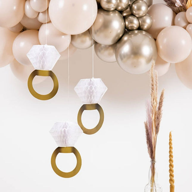 Honeycombs Ring 28cm - 3 stuks van Folat koop je bij Partywinkel