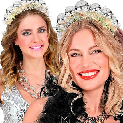 Hoofdband Disco Ballen Met Sliertjes van Widmann koop je bij Partywinkel