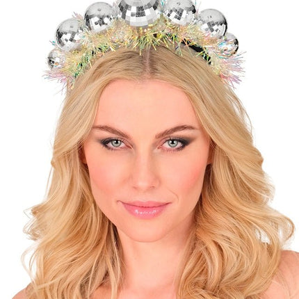 Hoofdband Disco Ballen Met Sliertjes van Widmann koop je bij Partywinkel