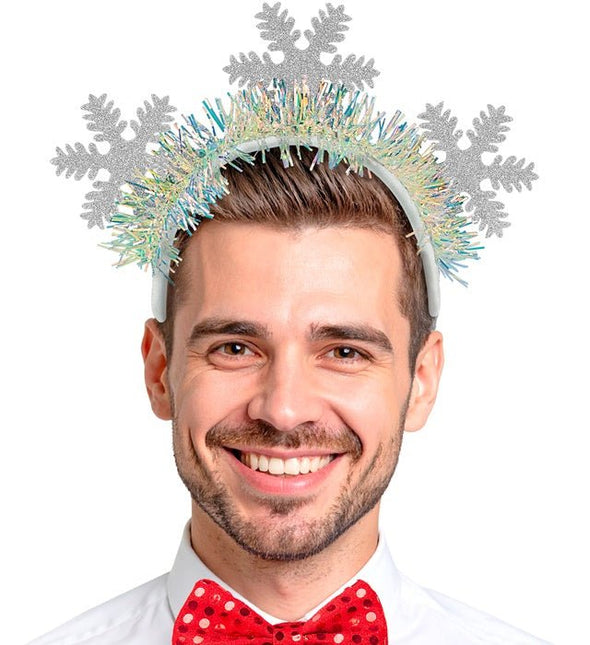 Hoofdband Sneeuwvlokken Glitter van Widmann koop je bij Partywinkel