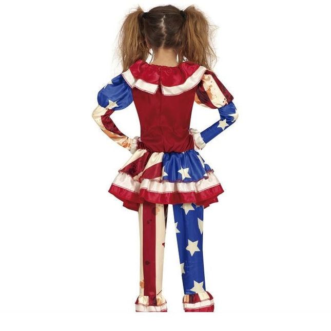 Horror Clown Halloween Kostuum Meisje Blauw Rood van Fiestas Guirca koop je bij Partywinkel