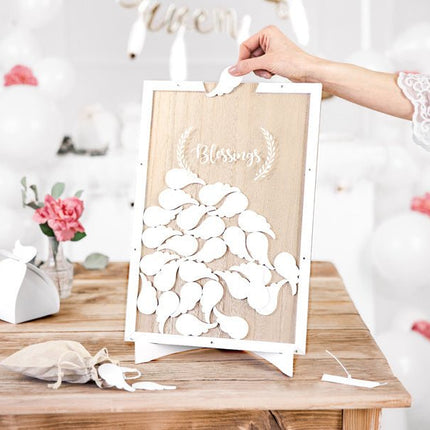 Houten Gastenboek Blessings 39,5cm van Partydeco koop je bij Partywinkel