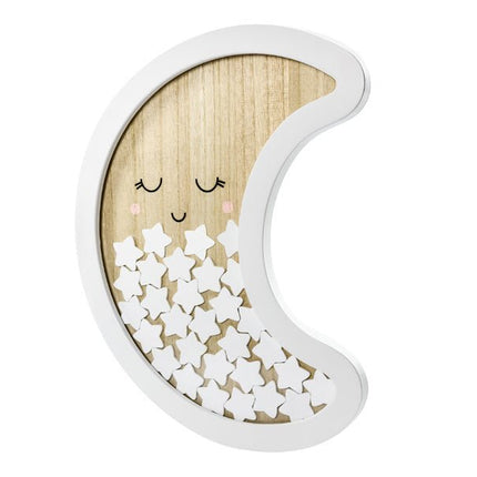 Houten Gastenboek Maan 38,5cm van Partydeco koop je bij Partywinkel