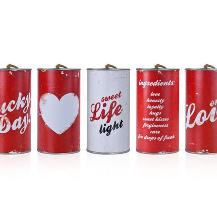 Huwelijksblikken Retro 14cm 5st van Partydeco koop je bij Partywinkel