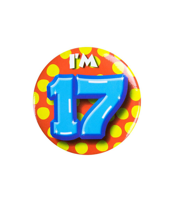 I'm 17 Button 17 Jaar 5,5cm van Paper Dreams koop je bij Partywinkel