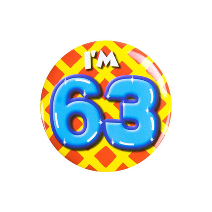 I'm 63 Button 63 Jaar 5,5cm van Paper Dreams koop je bij Partywinkel