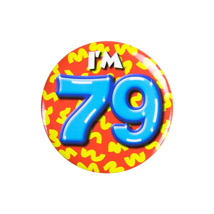 I'm 79 Button 79 Jaar 5,5cm van Paper Dreams koop je bij Partywinkel