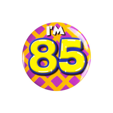 I'm 85 Button 85 Jaar 5,5cm van Paper Dreams koop je bij Partywinkel