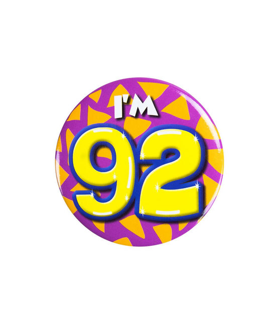 I'm 92 Button 92 Jaar 5,5cm van Paper Dreams koop je bij Partywinkel
