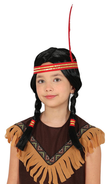 Indiaan Pruik Kind van Fiestas Guirca koop je bij Partywinkel