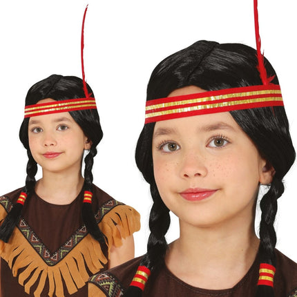 Indiaan Pruik Kind van Fiestas Guirca koop je bij Partywinkel