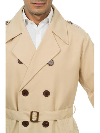 Beige trenchcoat til mænd i detektivstil