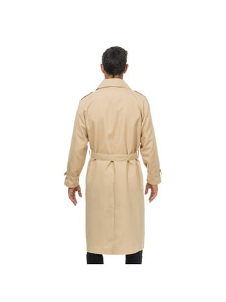 Beige trenchcoat til mænd i detektivstil