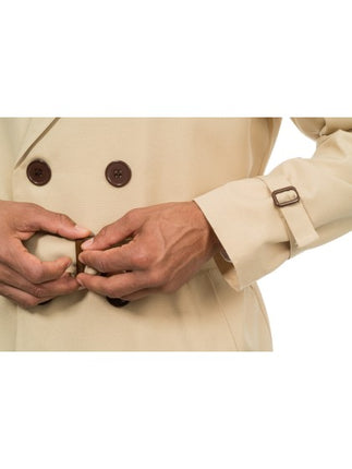 Beige trenchcoat til mænd i detektivstil