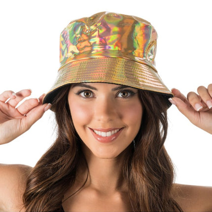 Iriserende gylden fiskerhat, one size