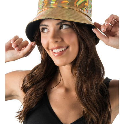 Iriserende gylden fiskerhat, one size