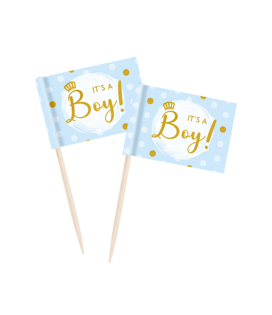 It'S A Boy Cupcake Toppers van Paper Dreams koop je bij Partywinkel