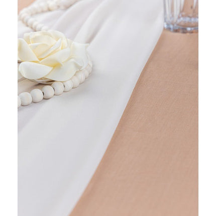 Ivoorkleurige Tafelloper 5m van CHAKS koop je bij Partywinkel