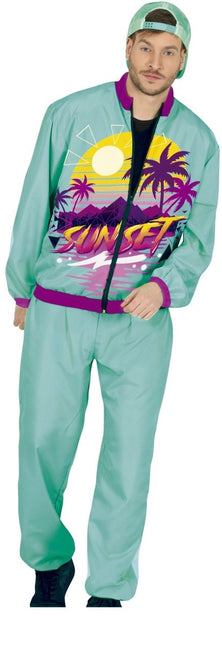 Jaren 90 Trainingspak Fout Turquoise Heren van Fiestas Guirca koop je bij Partywinkel