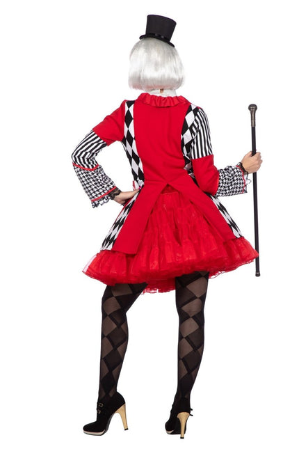 Rood Zwarte Jas Dames Ruiten van Wilbers & Wilbers koop je bij Partywinkel