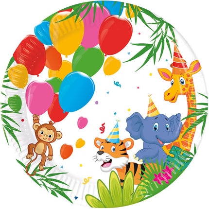 Jungle Dieren Borden 20cm 8st van Procos koop je bij Partywinkel