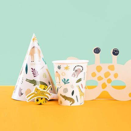 Jungle Dieren Feesthoedjes Papier Zoo Party 6st van Folat koop je bij Partywinkel
