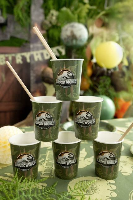 Jurassic World bekers, 250 ml, mix van Partydeco koop je bij Partywinkel