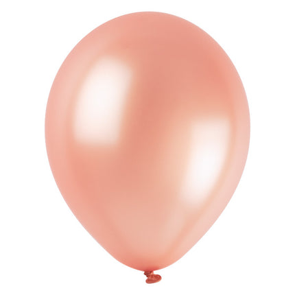 Rosaguld-perleballoner, 30 cm, 50 stk.