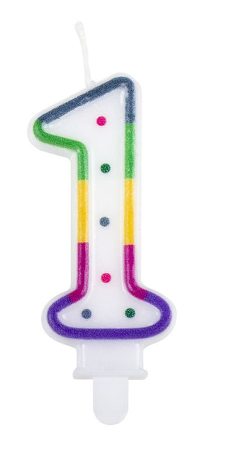 Kaars 1 Jaar 8cm van Boland koop je bij Partywinkel