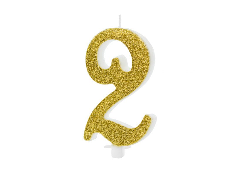 Kaars 2 Jaar Goud 10cm van Partydeco koop je bij Partywinkel